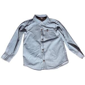 Chic Calvin Klein Women's Denim Button-Up Shirt - Size Small